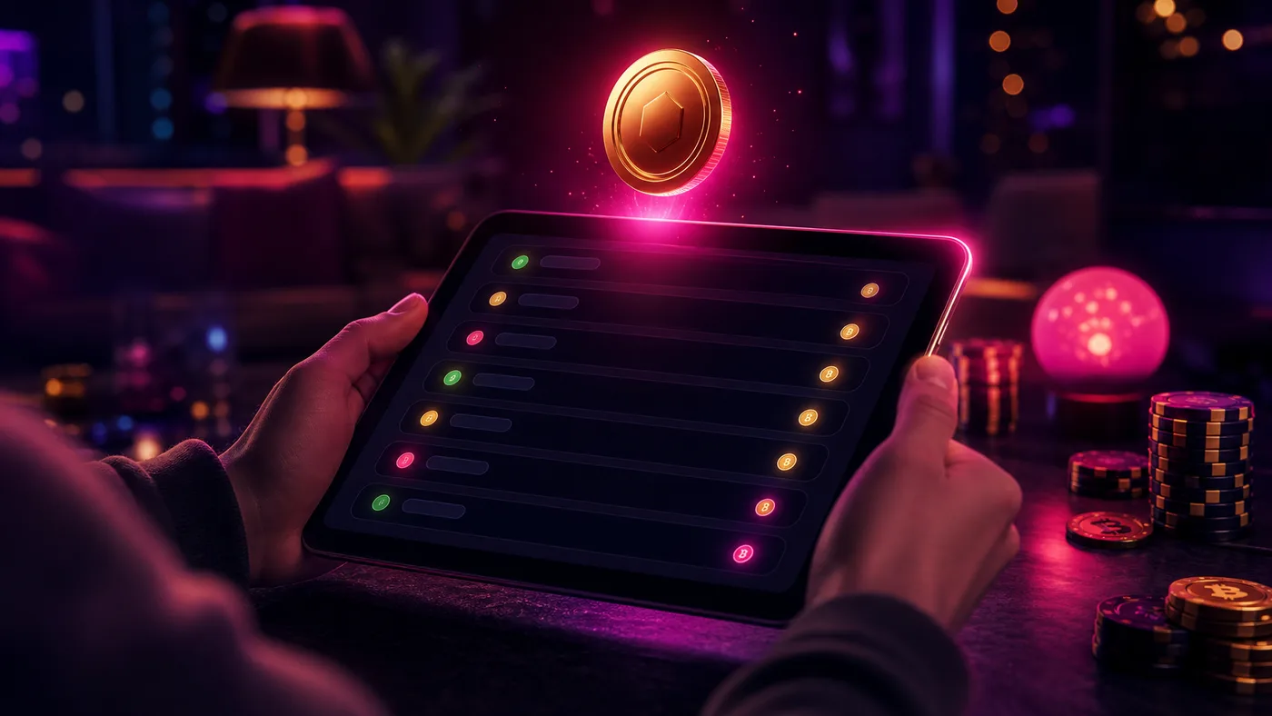 Gracz sprawdza historię transakcji w kasie NV Casino na tablecie
